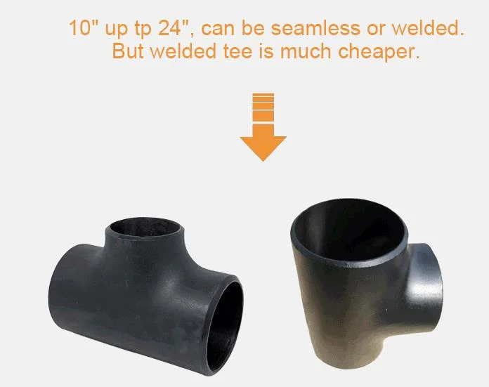 Seamless Welded Carbon Steel Steel Pipe Fitting Tee for Oil Water and Gas